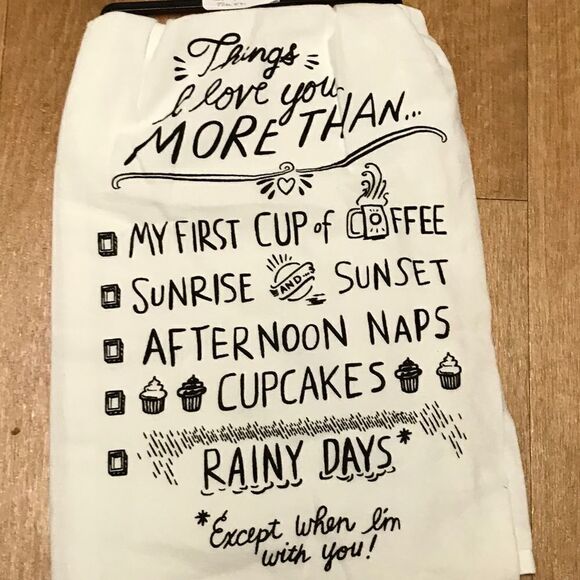 Primitives by Kathy Love You More Than Cotton Kitchen Towel - Picture 5 of 5